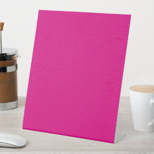 Expositor En L fondo rosa con puntos de polka blanco