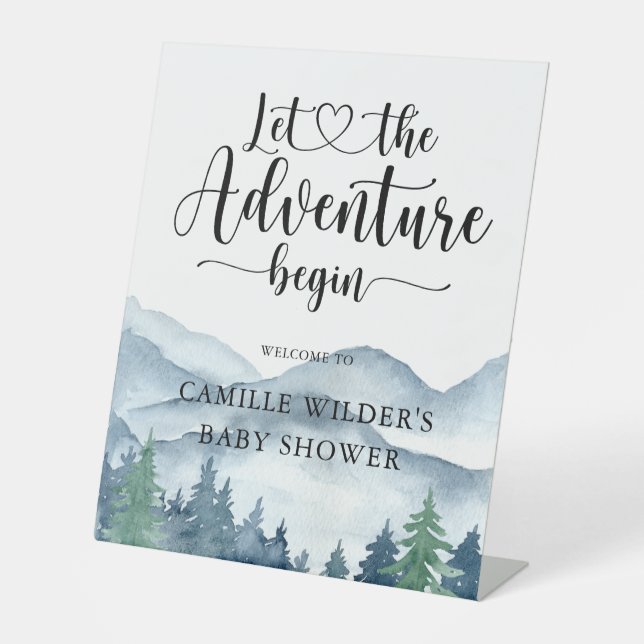 Expositor En L Forest Adventure Mountains Baby Shower (Anverso)