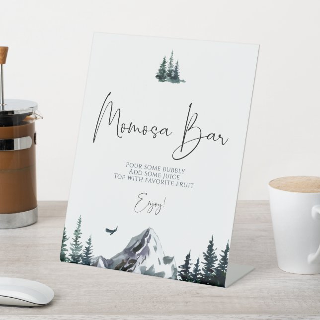 Expositor En L Forest Mountain Baby Shower Moms Bar (In Situ)