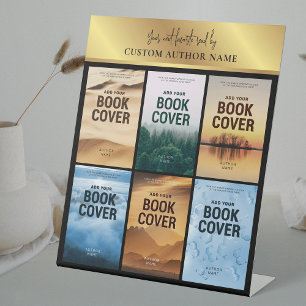 Expositor En L Foto Collage de Serie de Libros del Autor en Negro