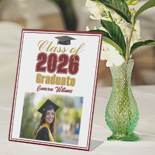 Expositor En L Foto de graduación de la clase de 2026 en oro y gr