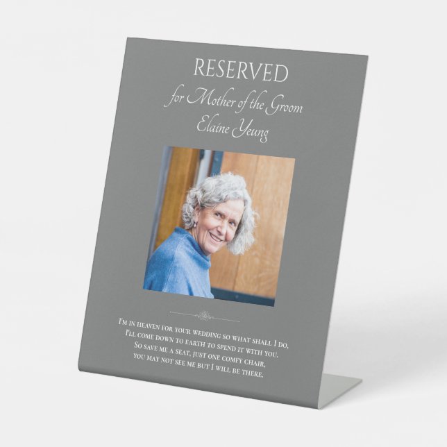 Expositor En L Foto de la madre gris de Groom, presidenta del Bod (Anverso)