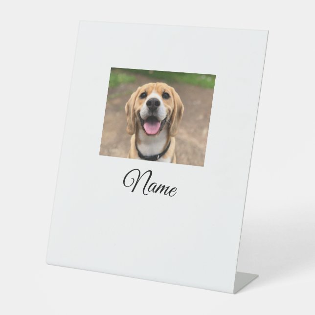 Expositor En L Foto de perro gato añadir nombre mascota personali (Anverso)