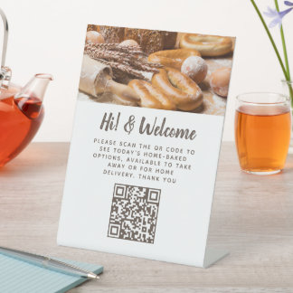 Expositor En L Foto de personalizado de panadería sin contacto QR