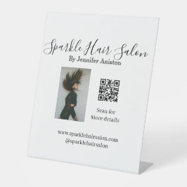 Expositor En L Foto moderna peluquería pequeña empresa código QR