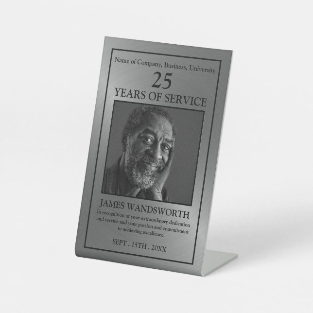 Expositor En L Foto Silver/Personalizada - Premio al Empleado (Anverso)