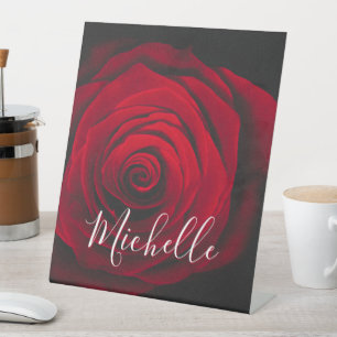 Expositor En L Fotografía de la cosecha de rosa rojo monograma pe