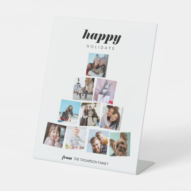 Expositor En L Fotografía del árbol de Navidad familiar (Anverso)