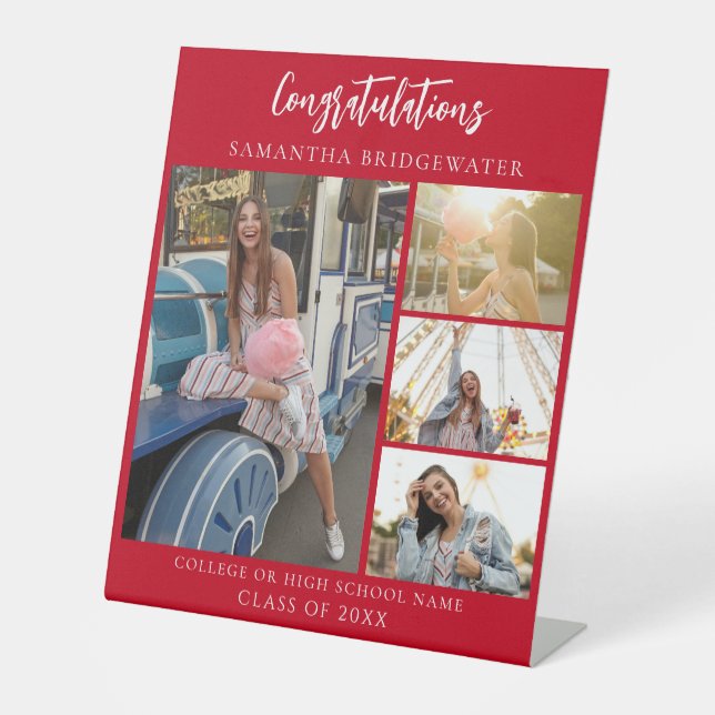 Expositor En L Fotos del partido de graduación Graduado Rojo 2025 (Anverso)