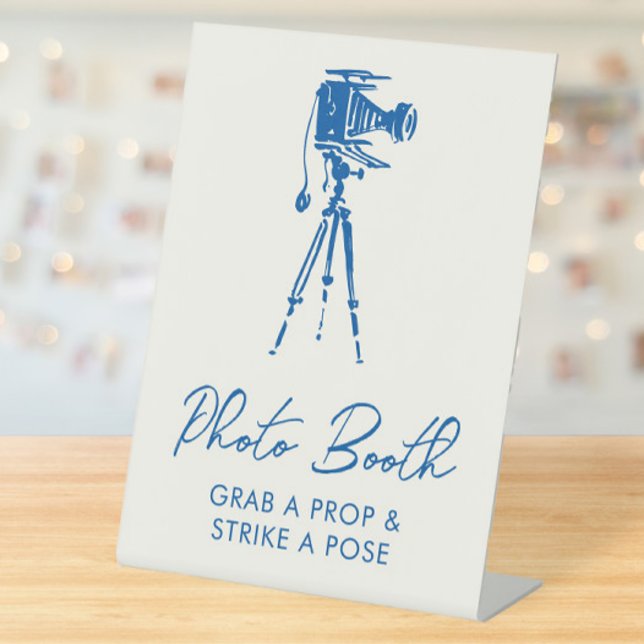Expositor En L French Blue Whimsical Camera Photo Booth (Subido por el creador)