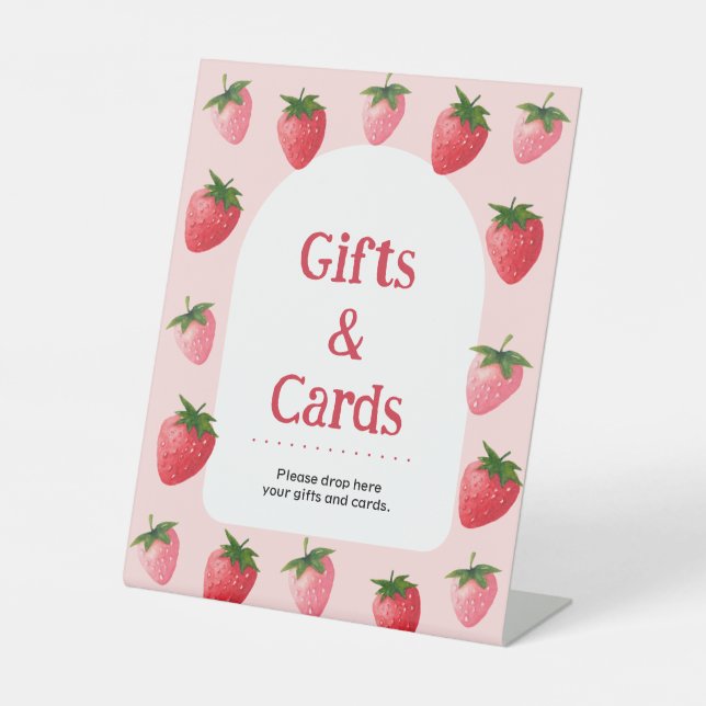 Expositor En L Fresa Berry Primer Regalos de Cumpleaños (Anverso)