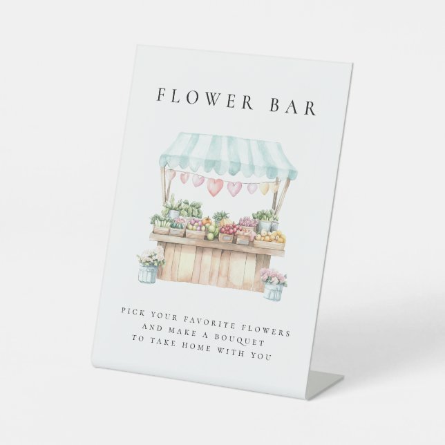 Expositor En L Fresco Del Mercado Bridal Shower Flor Bar (Anverso)