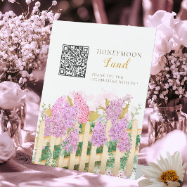 Expositor En L Fresh market honeymoon fund sign, qr code bridal 
