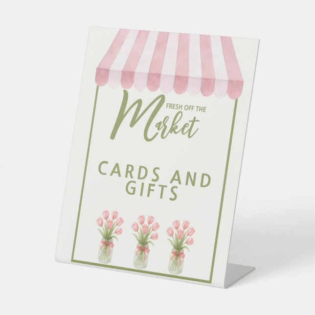 Expositor En L Fresh Off The Market Bridal Shower Tabletop Sign (Anverso)