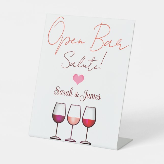 Expositor En L Fun elegante boda números de bar abierto de la bod (Anverso)