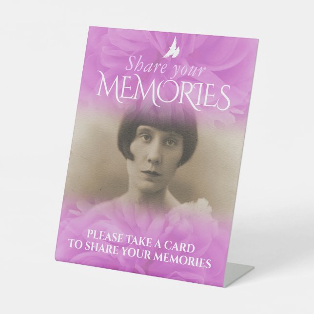 Expositor En L Funeral comparte el signo de sus recuerdos rosa co (Anverso)