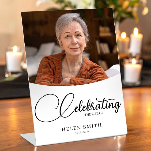 Expositor En L Funeral Poster Celebration of Life for Mom (Funeral Poster Celebration of Life for Mom Pedestal Sign, Memory Table Sign)
