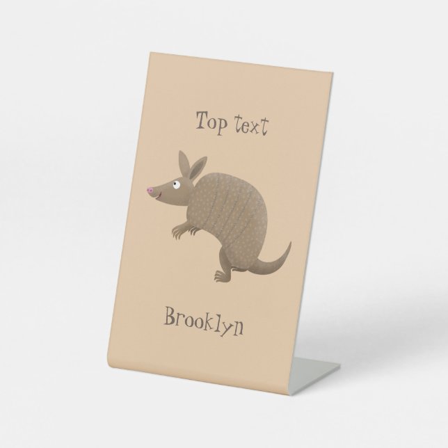 Expositor En L Funny armadillo feliz personalizado ilustracion (Anverso)