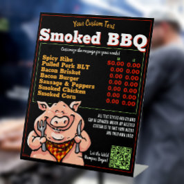 Expositor En L Funny BBQ Menú de barbacoa Cerdo Grill Food Truck