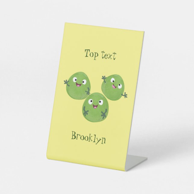 Expositor En L Funny Brussels brota personalizado de verduras (Anverso)