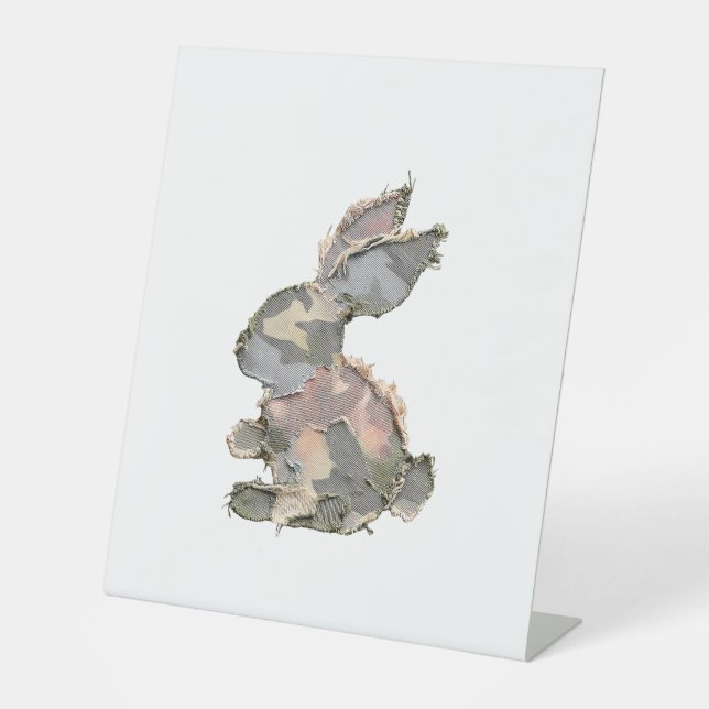 Expositor En L Funny Bunny Crochet Patchwork Camo Rabbit Happy Ea (Anverso)