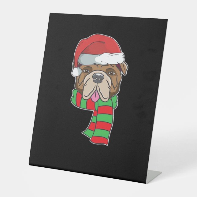 Expositor En L Funny Christmas Dog Xmas Santa Bulldog Holiday Gif (Anverso)