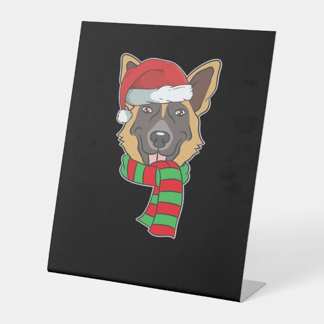 Expositor En L Funny Christmas Dog Xmas Santa German Shepherd Hol (Anverso)
