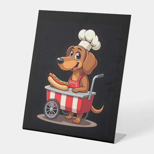 Expositor En L Funny Dachshund Dog Hotdog Sandwich Weenie Sausage (Anverso)