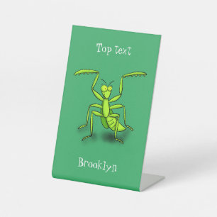 Expositor En L Funny green praying mantis cartoon illustration