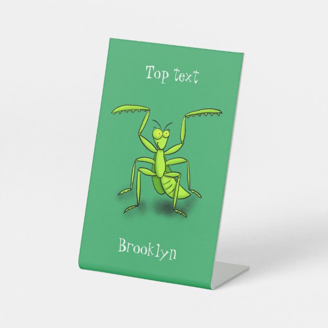 Expositor En L Funny green praying mantis cartoon illustration (Anverso)