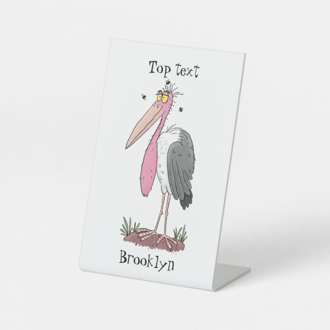 Expositor En L Funny marabou stork personalizado (Anverso)