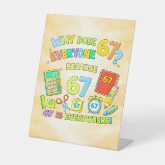 Expositor En L Funny Maths Number 67 Joke Desk Art for Kids