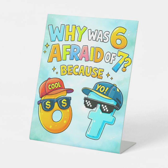 Expositor En L Funny Maths Numbers Joke Desk Art for Kids (Anverso)