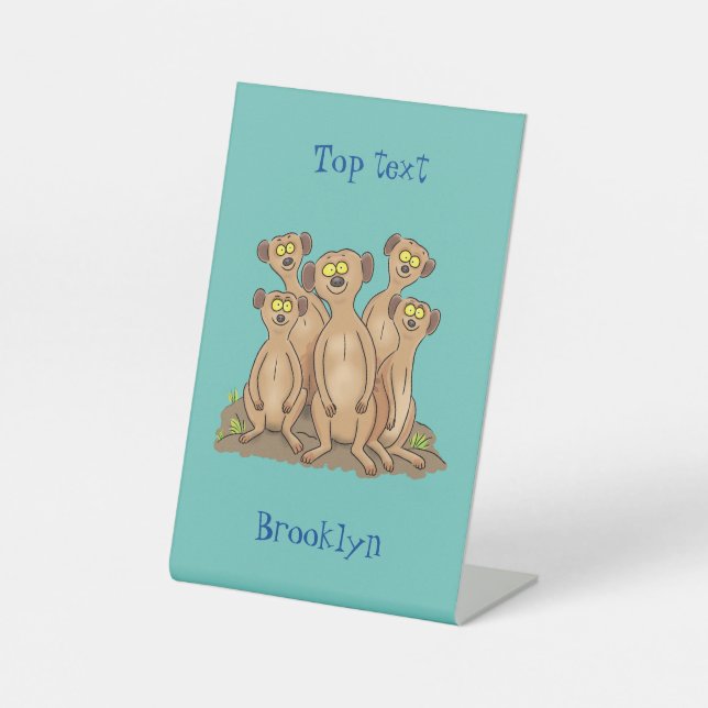 Expositor En L Funny meerkat ilustracion personalizado familiar (Anverso)