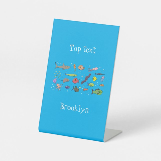 Expositor En L Funny sea creatures cartoon illustration pattern (Anverso)