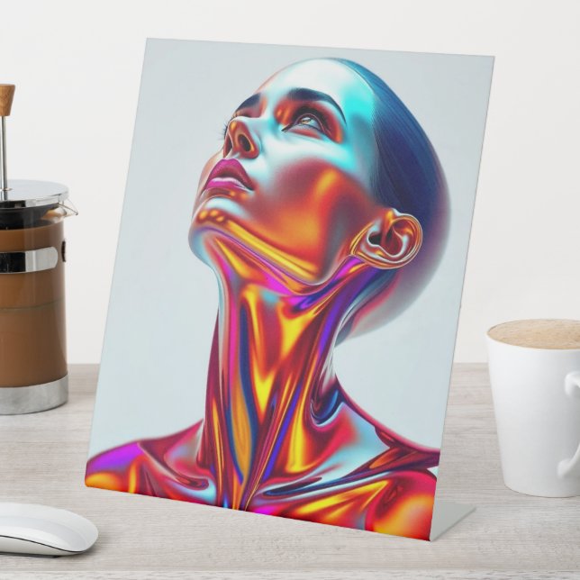 Expositor En L Futuristic woman portrait, sci-fi aesthetics, neon (In Situ)