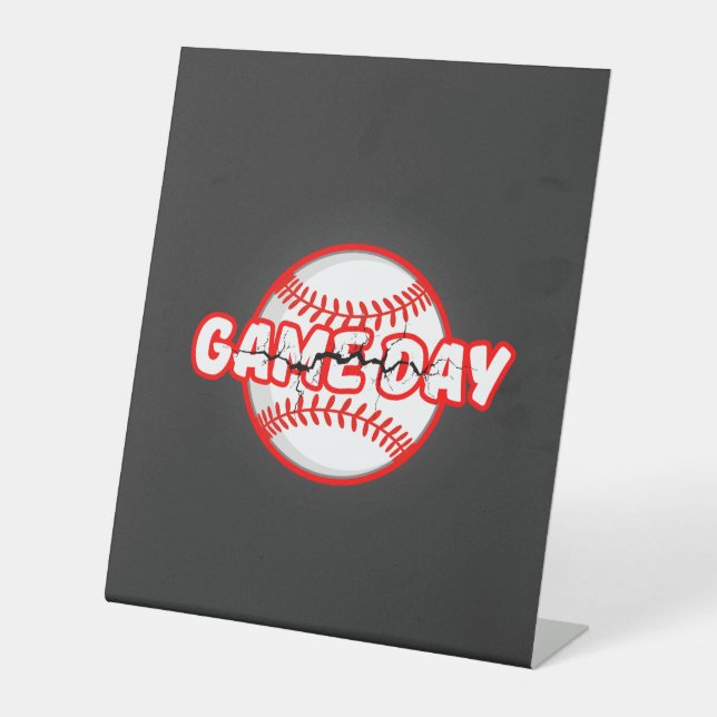 Expositor En L Game Day Cracked Baseball Sports Graphic (Anverso)