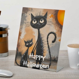 Expositor En L Gato Grande Gato Pequeño Halloween