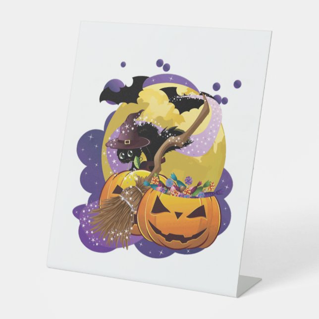 Expositor En L gato negro de Halloween (Anverso)