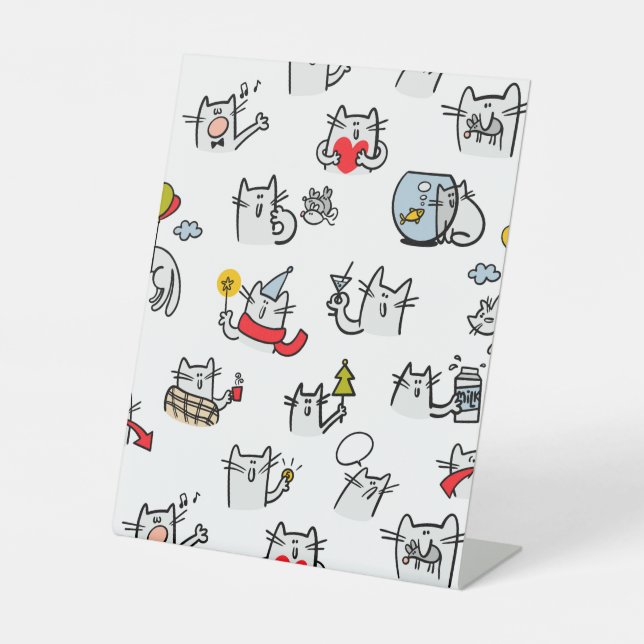 Expositor En L Gatos divertidos, leche y magia. (Anverso)