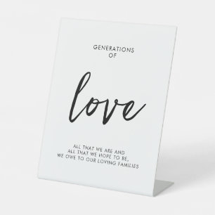 Expositor En L Generaciones de amor Boda Minimalista Rótulo