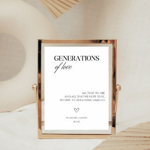 Expositor En L Generaciones de amor Elegante Boda Minimalista