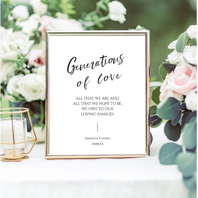 Expositor En L Generaciones de amor Modern Calligraphy Boda (Subido por el creador)