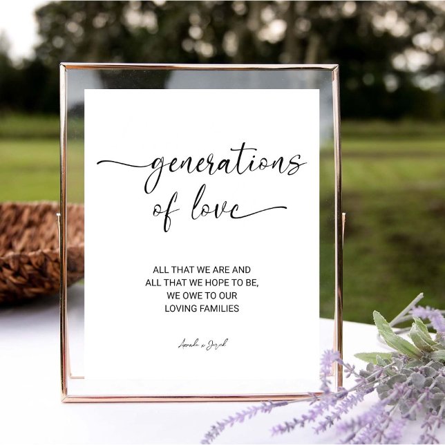 Expositor En L Generaciones de amor Modern Calligraphy Boda (Subido por el creador)