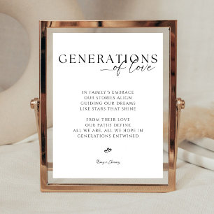 Expositor En L Generaciones de amor Modern Elegant Wedding Rótulo