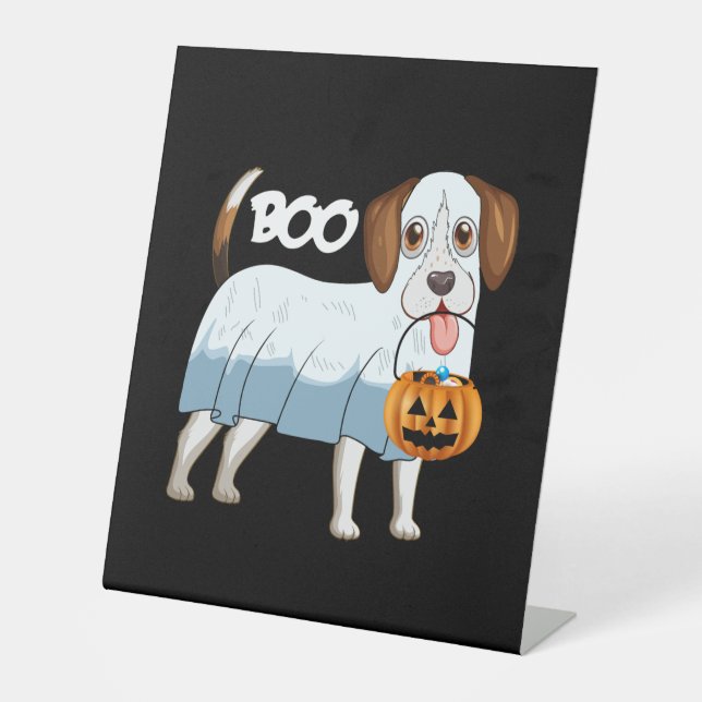 Expositor En L Ghost Beagle Halloween Dog (Anverso)