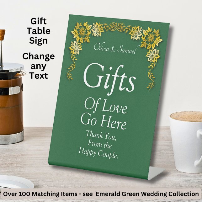 Expositor En L Gifts Table Emerald Green  Acrylic Pedestal Sign  (Subido por el creador)