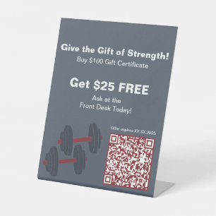 Expositor En L Gimnasio Regalo de año de certificado de fuerza