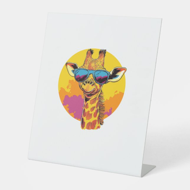 Expositor En L Giraffe With Sunglasses Retro Sunset Vibe   (Anverso)
