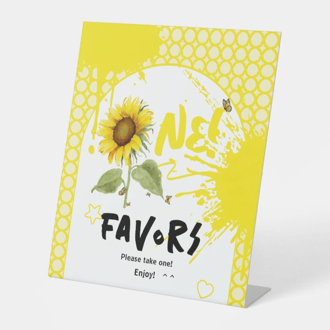 Expositor En L Girasol con mariposas 1er cumpleaños (Anverso)